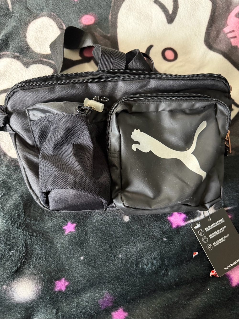 Puma Black Belt Bag with Front Logo Pocket